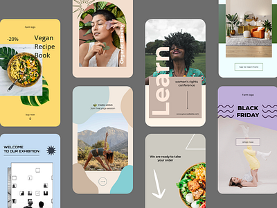 Instagram stories templates design minimal ui