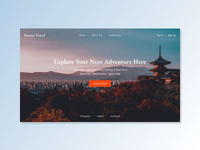 Travel Agency - Web Exploration adventure agency landing page simple tourism travel travel app uiux web design