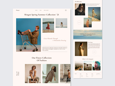 Ringan Fashion - Homepage branding clothing concept design ecommerce fashion fashion design landing page minimalist models product ui ux web design