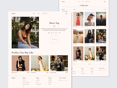 Ringan - Shopping Page branding clothing concept design ecommerce fashion fashion design landing page minimalist models product ui ux web design