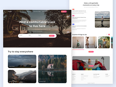 Tinggal - Travel Landing Page booking booking app clean design homepage landing page landingpage minimalist tourism travel travel agency ui uiux ux vacation web web design website