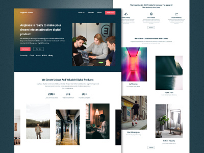 Angkasa Studio - Digital Agency Landing Page agency branding business clean corporate creative design landing page landingpage marketing minimal minimalist modern portfolio startup studio ui ux web design