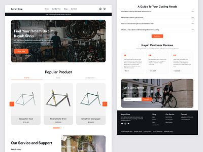 Kayuh Shop - Bike Landing Page clean design e-commerce ecommerce exploration landing page landingpage minimalist online shop shop ui ux web design