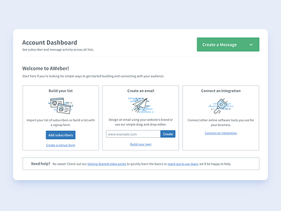 Getting Started Dashboard dashboard dashboard ui new user ui