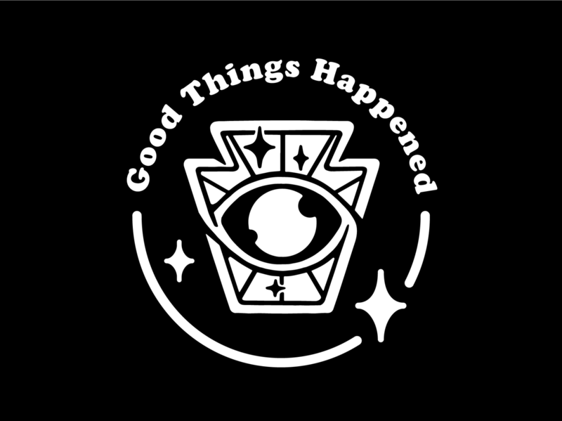 Good Things Happened all seeing eye emblem illustration keystone mystic philadelphia procreate procreateapp sparkle typography