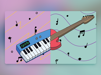 Would You Rather - #074 cartoon guitar illustration keytar newsletter procreate