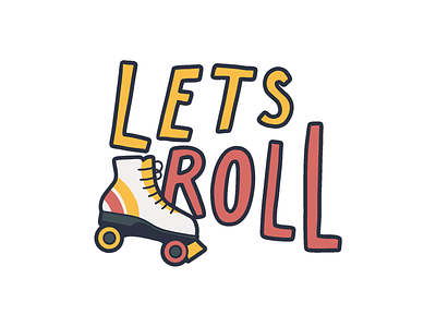 Let's Roll illustration procreate roller skate skate