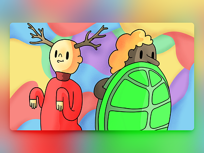 Would You Rather - #077 antlers cartoon illustration newsletter procreate procreateapp shell turtle would you rather