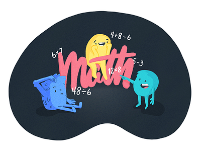 Math! character illustration math monster topography