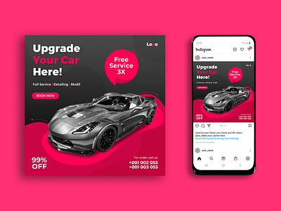 Car Rental For Social Media Banner graphic