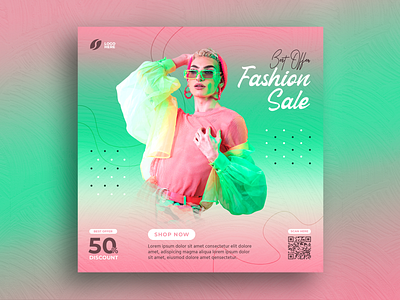 Fashion Sale Social Media Banner ads banner big sale branding colour fashion fashion sale graphic design instagram offer sale social media