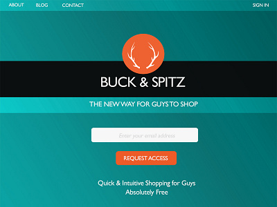 Landing Page for Buck & Spitz api concierge e commerce mens clothing mens style menswear mobile online shopping