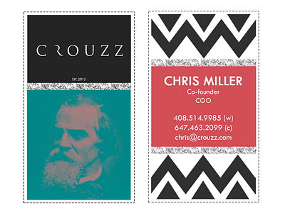 Business Cards for Crouzz Atelier clothing contemporary fashion iconoclast mens mens fashion menswear modern
