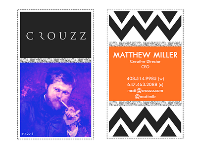Business Cards for Crouzz Atelier (Matt) clothing contemporary fashion iconoclast mens mens fashion menswear modern