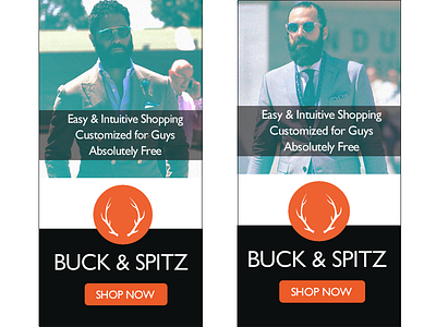 Digital Banner Ads 1 & 2 - Buck and Spitz clothing contemporary fashion iconoclast mens mens fashion menswear modern