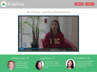 Studysoup Home Page Part 2 college design education landing page learning login sign up startup study notes web app