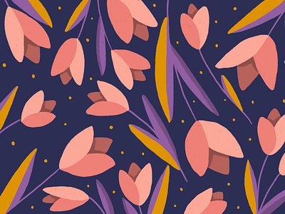 Tulips art copenhagen denmark digital illustration digitalart drawing female floral floral pattern illustration pattern procreate tulips