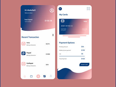 Finance app abdullahdesign cash app figma financial app mobile ui visa
