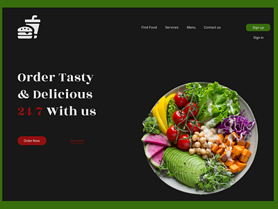 Food landing page