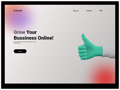 Grow Business online landing page 3d abdullahdesign business design figma grow online landingpage logo rendering ui ux