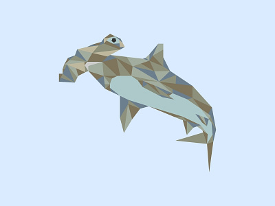 Geometric Hammerhead Shark colour design geometric hammerhead planes shark simplistic wallpaper