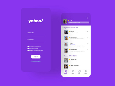 Yahoo Messenger App app design messenger messenger app minimal ui ux yahoo