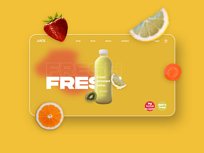 Juice brand website design food fruit health juice orange strawberry ui ux webdesign website