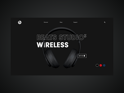 Beats headphones Landing page branding clean dark dark theme dark ui design headphone headphones landing page design landingpage minimalist product shop simple ui ui design uxdesign web webdesign website