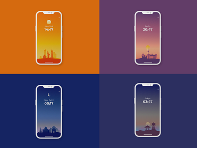 Time Zone App UI concept app app design day night sunrise sunset time zone ui ui design world clock