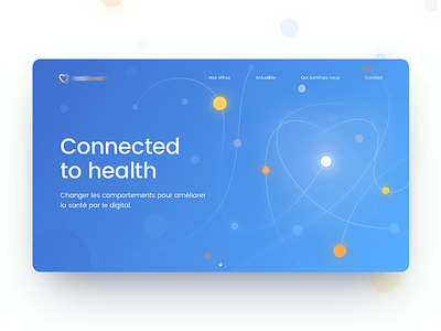 Connected to health health heart landing page particule space ui ux website