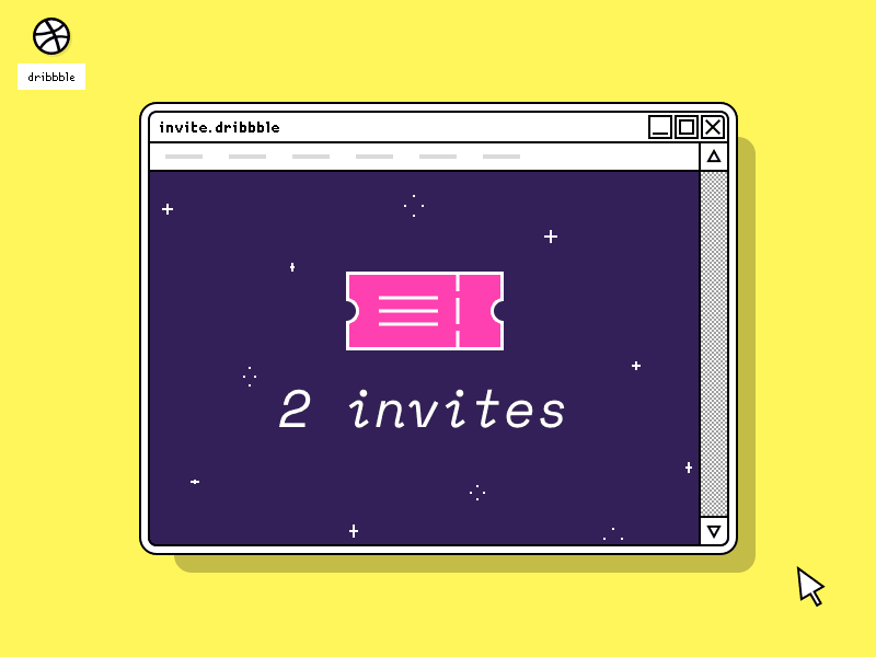 2 dribbble invites ! invitation invitations invite invites join retro ui xerox