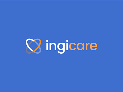 Ingicare logo atom health heart logo particule