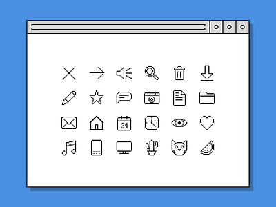 Icons - retro UI icon pixel retro ui vector