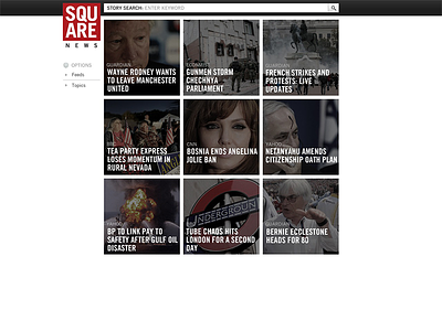 Square News UI app css design html product typography ui ux web