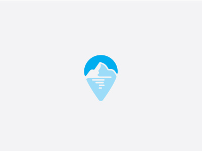 Iceberg iceberg logo map pin mountain