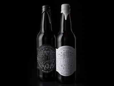 A few brews. beer holiday line illustration packaging