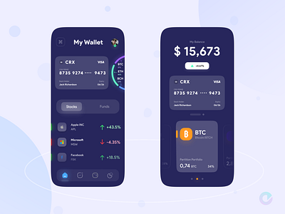 CRX - Crypto Stocks Trading App UI Concept