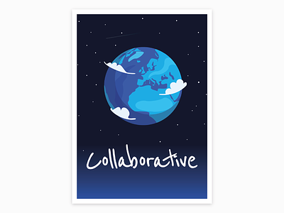 Collaboration core value collaboration core earth poster space value