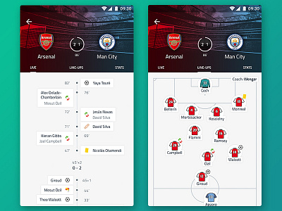 Live Scores App - One Game app design football live livescores scores soccer sport ui ux