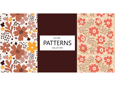 Flower outlines & patterns vector botanic colorful flowers pattern vector