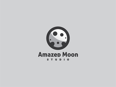 Amazed Moon Studio logo brand branding concept design icon logo logotype mark moon planet space studio