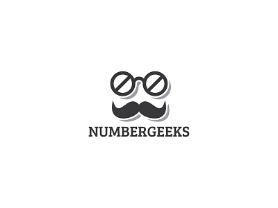 Number Geeks logo brand branding concept design geek glasses logo logotype mark moustache nerd numbers