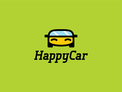 Happy Car logo auto brand branding car character concept design happy logo logotype mark simple