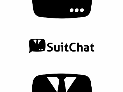 SuitChat logo box brand branding chat concept design job logo logotype mark suit work