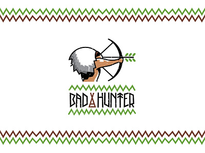 Bad Hunter logo american brand branding character design food indian logo logotype mark vegan vegetarian