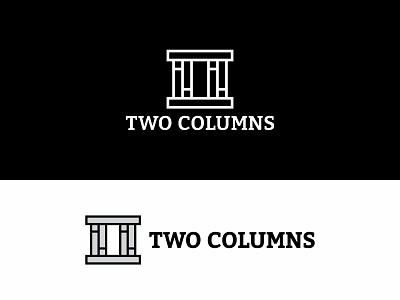 Two Columns logo black brand branding columns design greek logo logotype mark pillar simple white