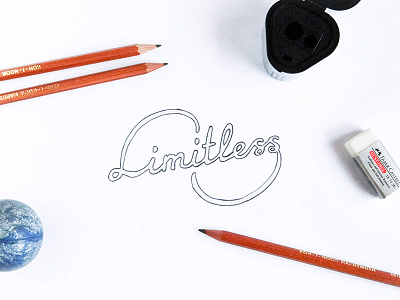Limitless brand branding calligraphy hand drawn hand lettering handwritten lettering logo pencil sketch type typography