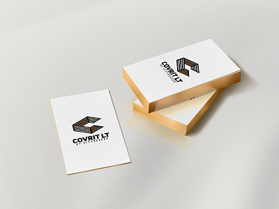 Covrit LT logo brand branding business business card card gold golden identity logo logotype mark simple