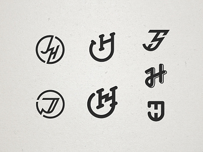 JH monograms brand branding design letter lightning bolt logo logotype mark monogram simple type typography