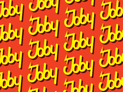 Joby pattern branding colorful hand drawn hand lettering handwritten lettering letters lightning bolt logo pattern shadows typography